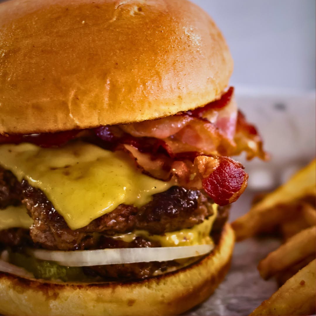 Snorkie's bacon cheeseburger